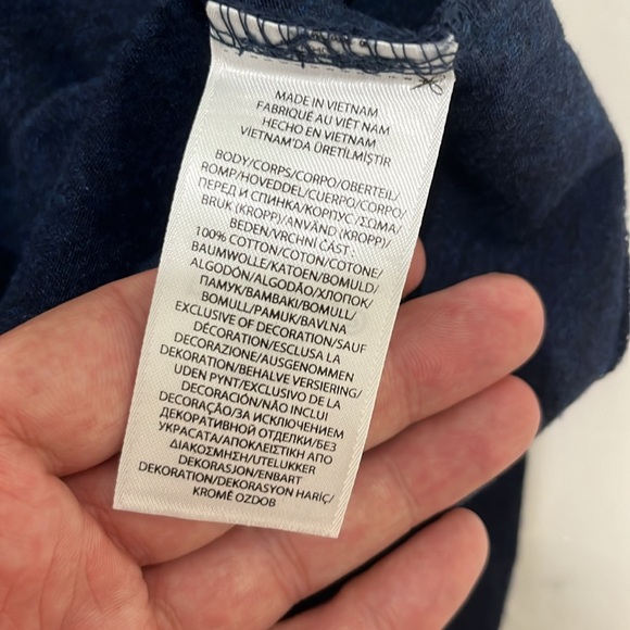 Ralph Lauren polo T-shirt V-neck navy blue  100% cotton man size large - Picture 5 of 6